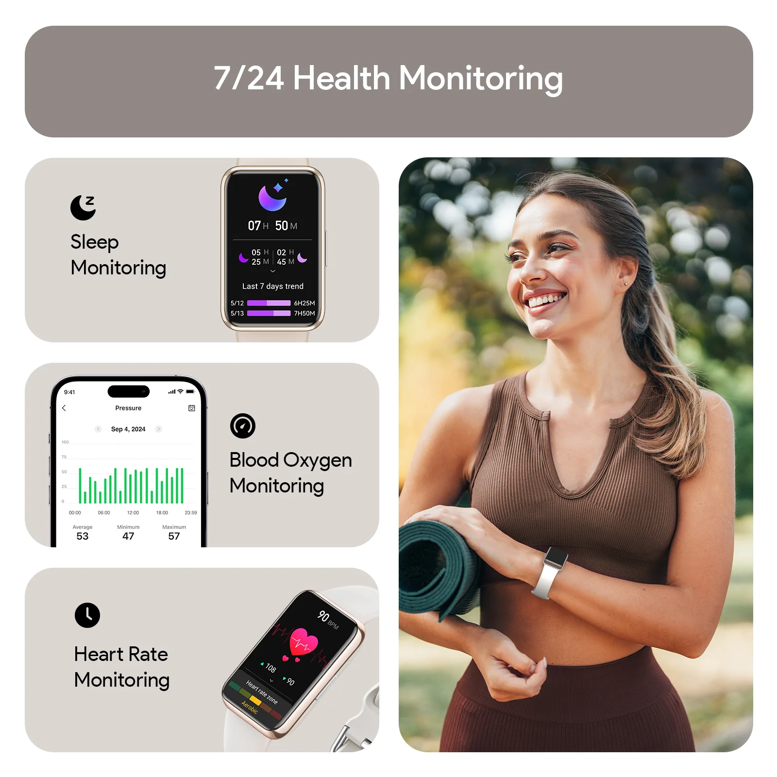 Tranya D36 Smartwatch® Health and Fitness Tracker with All-Day Heart Rate, Blood Oxygen, Blood Pressure, and Sleep Tracker, IP68 Waterproof - Image 6