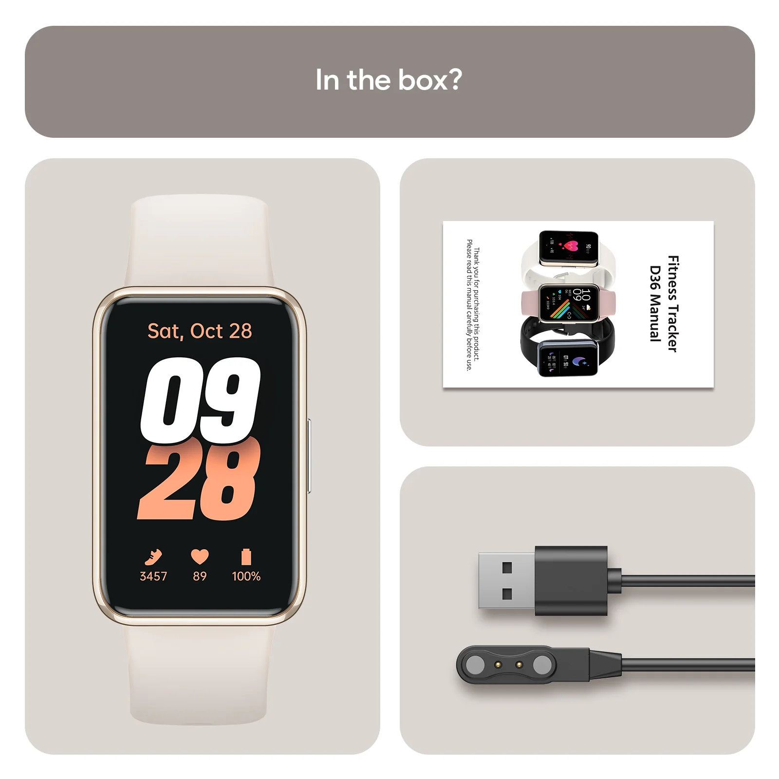 Tranya D36 Smartwatch® Health and Fitness Tracker with All-Day Heart Rate, Blood Oxygen, Blood Pressure, and Sleep Tracker, IP68 Waterproof - Image 7