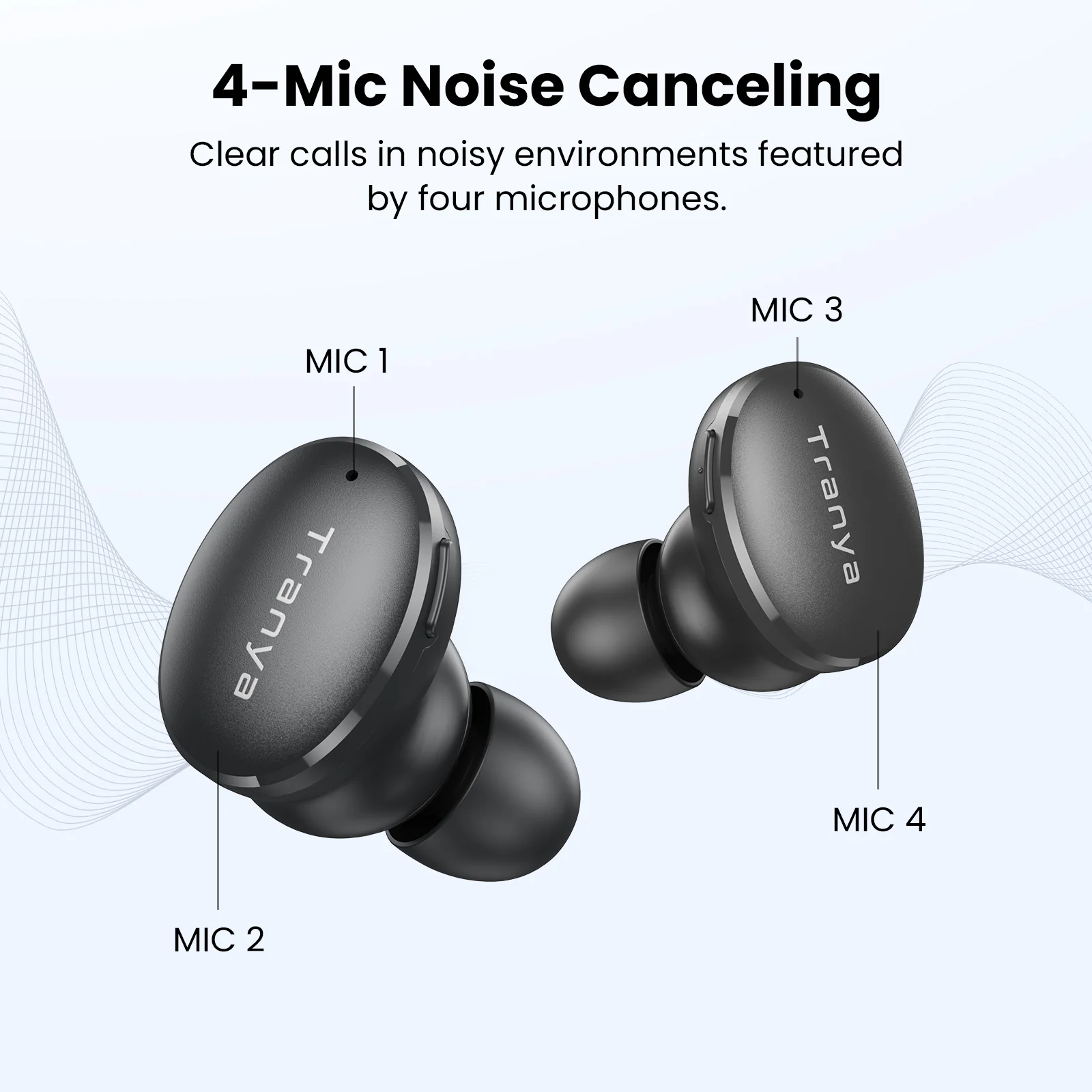 Tranya M20® APP Support Game Mode Bluetooth 5.3, 4-Micphones - Image 6