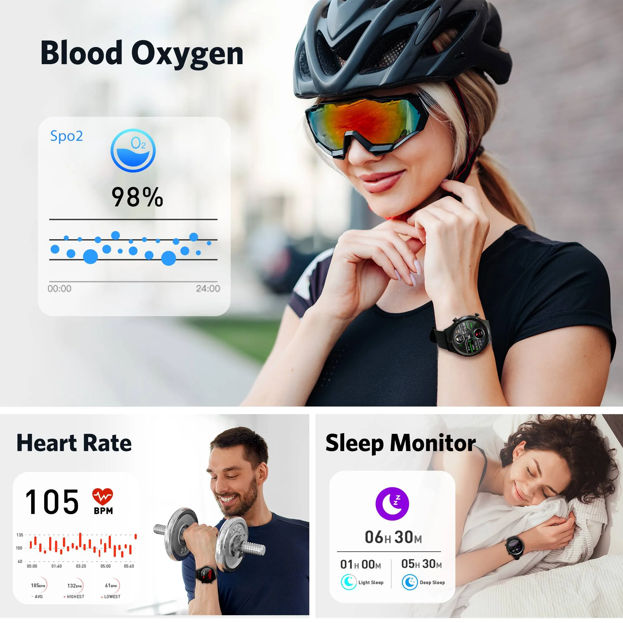 Tranya S2®25 Unique Sports Modes Monitoring Heart Rate,Sleep and Blood Oxygen - Image 4