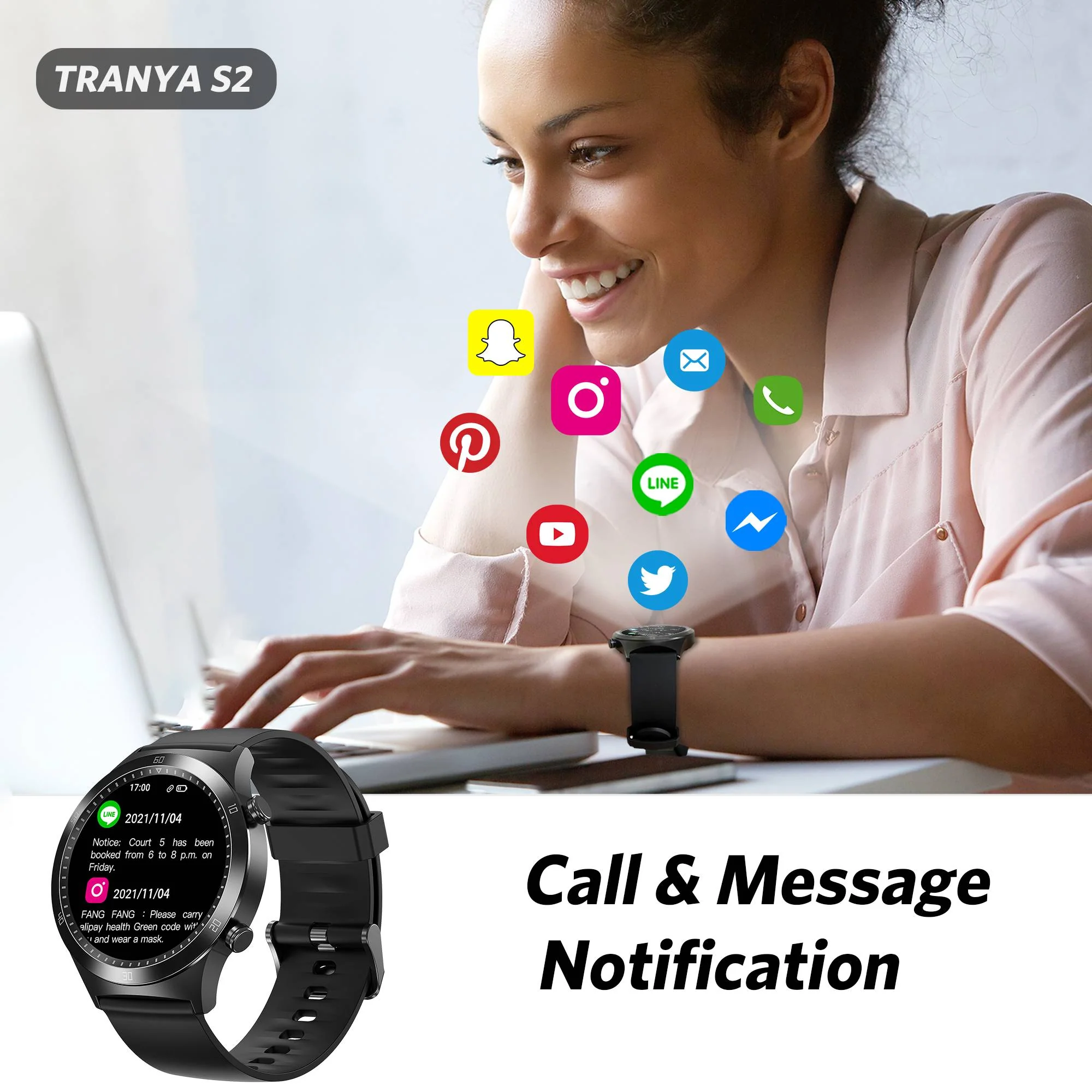 Tranya S2®25 Unique Sports Modes Monitoring Heart Rate,Sleep and Blood Oxygen - Image 5