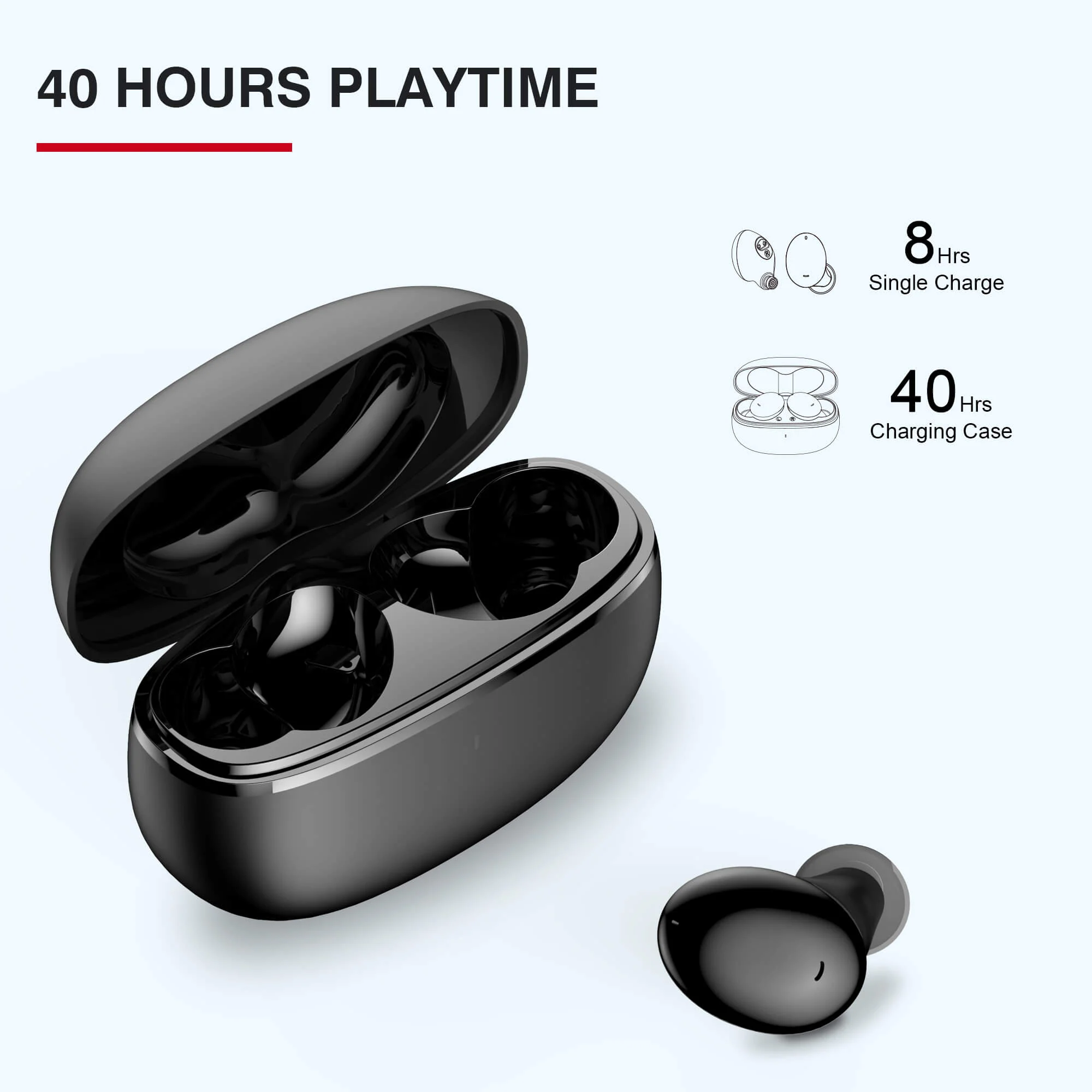 Tranya T20®Low-Latency Gaming Mode 4-Mic Design Ultra-light - Image 4