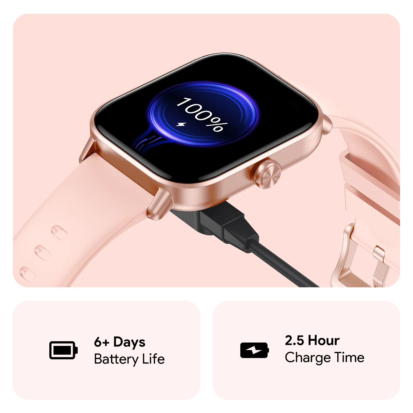 Tranya D16 Smartwatch® Fitness for Female and Male, Supports Bluetooth Calling, 24/7 Heart Rate Monitoring, Blood Oxygen Monitoring, Sleep and Step Tracking, 100 Sports Modes, IP68 Waterproof Fitness Tracker, Compatible with Android and iOS Systems - Image 6
