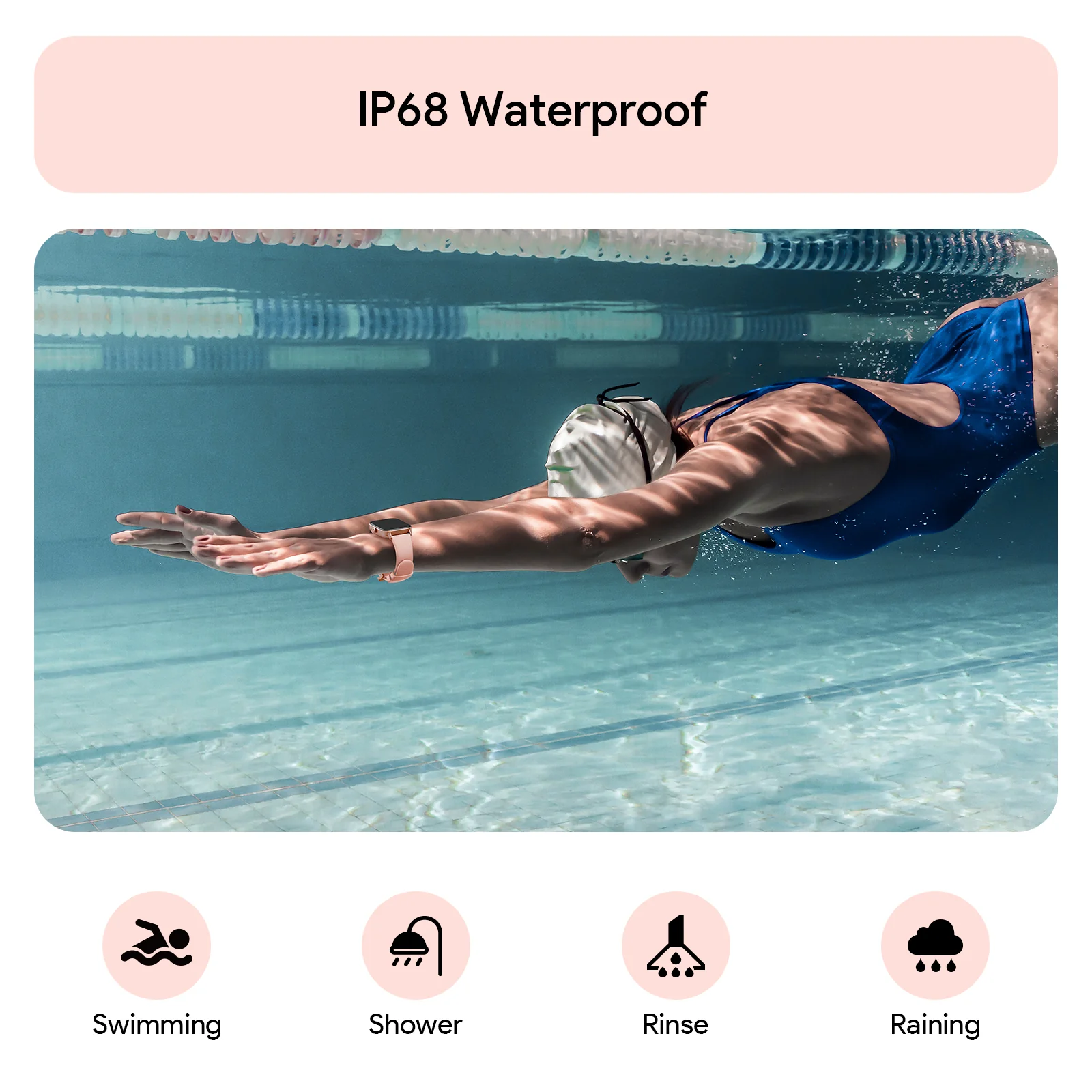 Tranya D16 Smartwatch® Fitness for Female and Male, Supports Bluetooth Calling, 24/7 Heart Rate Monitoring, Blood Oxygen Monitoring, Sleep and Step Tracking, 100 Sports Modes, IP68 Waterproof Fitness Tracker, Compatible with Android and iOS Systems - Image 7