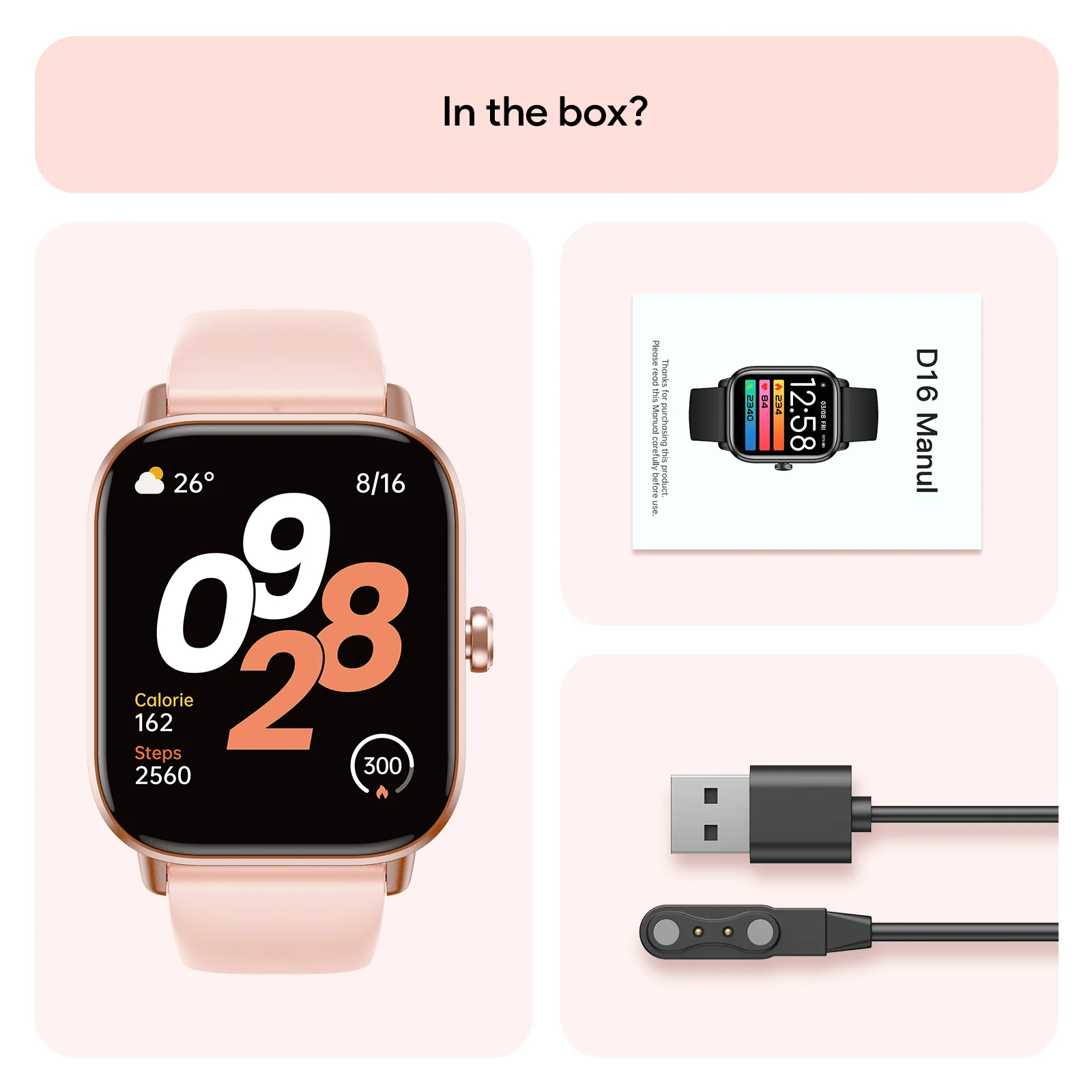 Tranya D16 Smartwatch® Fitness for Female and Male, Supports Bluetooth Calling, 24/7 Heart Rate Monitoring, Blood Oxygen Monitoring, Sleep and Step Tracking, 100 Sports Modes, IP68 Waterproof Fitness Tracker, Compatible with Android and iOS Systems - Image 8