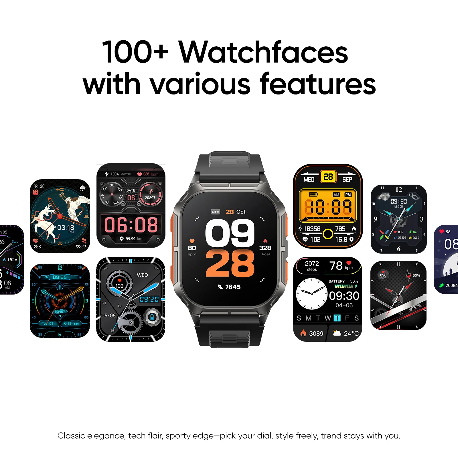Tranya D28 Smartwatch® Bluetooth Calling, 100+ Sports Mode, Health Monitoring of Sleep, Heart Rate, Blood Oxygen, Compatible with Android/iOS System - Image 7