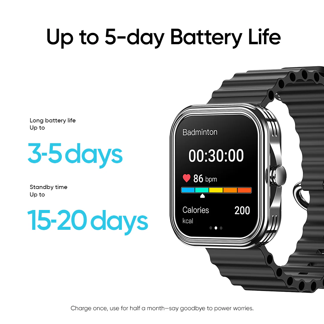 Tranya Z05 Smartwatch® IP68 water resistance, Bluetooth calling, Ultra-thin 1.8-inch display fitness with multiple sports functions including sleep, blood pressure, heart rate, and oxygen monitoring, compatible with Android/iOS systems. - Image 3