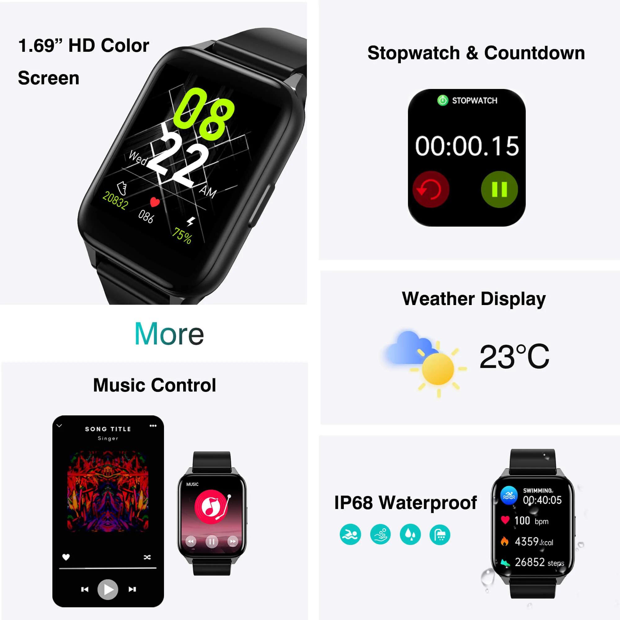 TranyaGo Smartwatch® Sports Mode 24/7 Heart Rate Monitoring Sleeping Blood Oxygen - Image 3