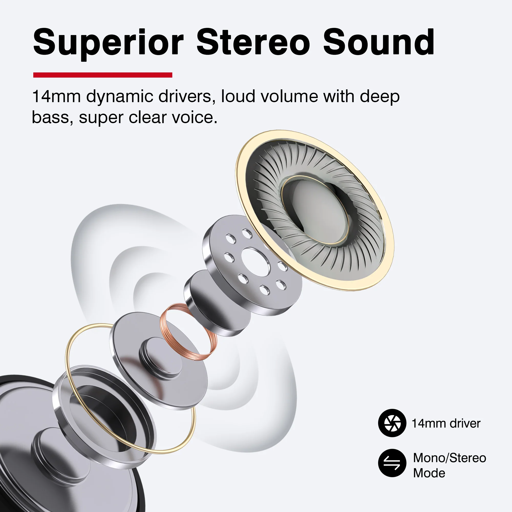 Tranya X1® Clean Sound Quality 4-Microphone Sports Headphone - Image 2
