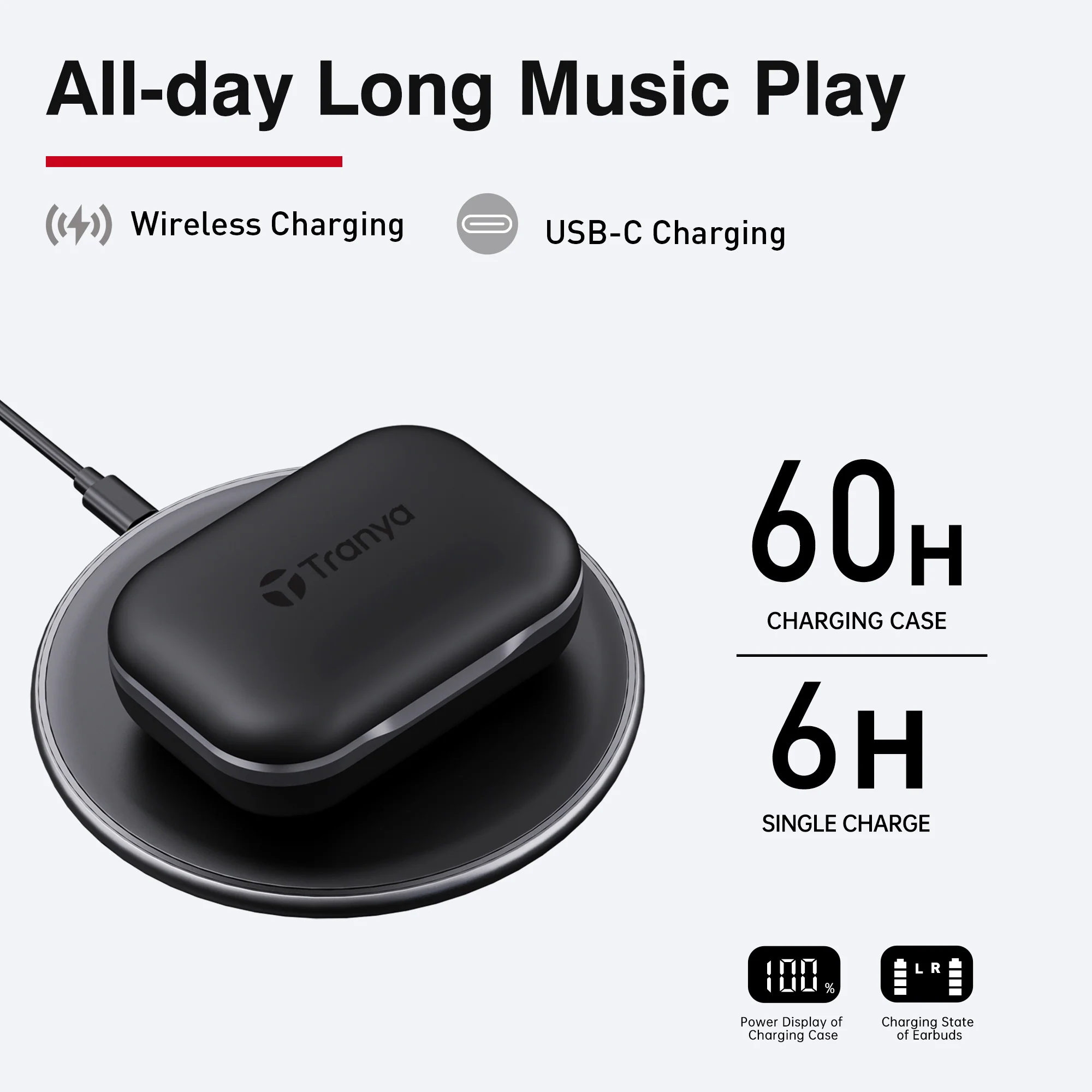 Tranya X1® Clean Sound Quality 4-Microphone Sports Headphone - Image 3