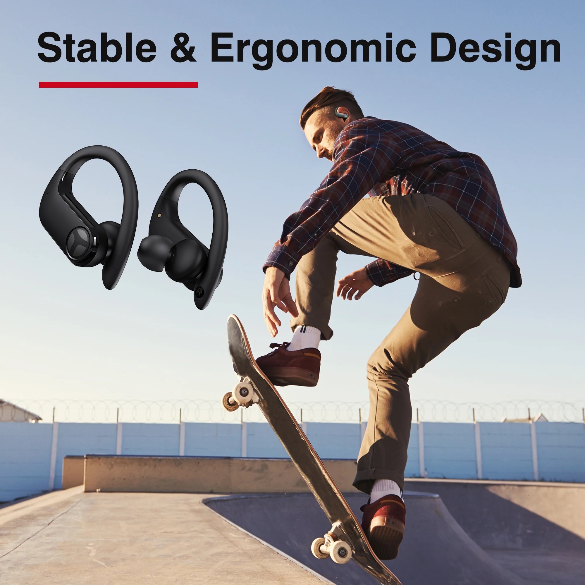 Tranya X1® Clean Sound Quality 4-Microphone Sports Headphone - Image 5