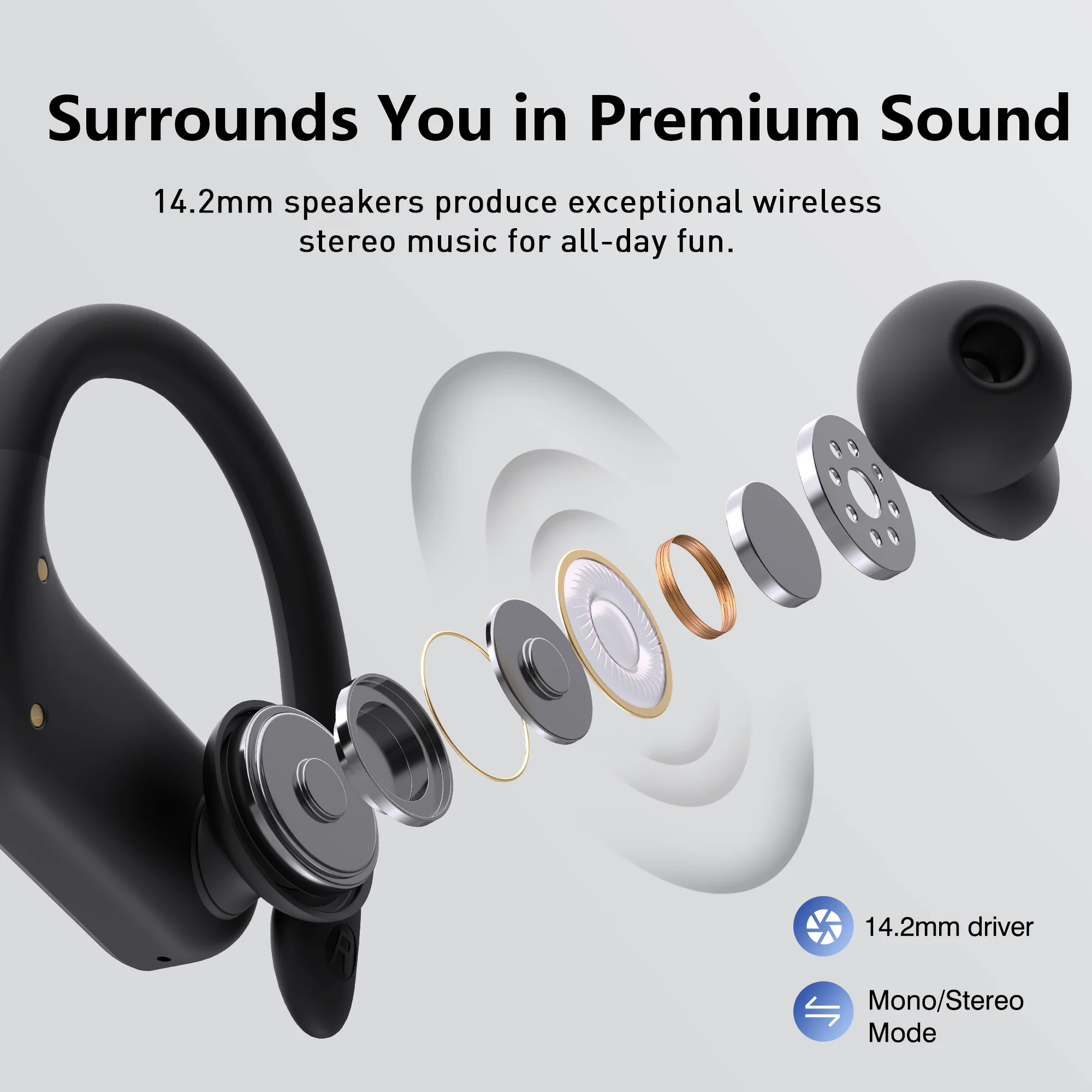 Tranya X5® Lower Latency CVC 8.0 Noise Cancellation Sports Headphone - Image 5
